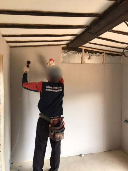 청송신씨문중종택 단열 목공사 작업