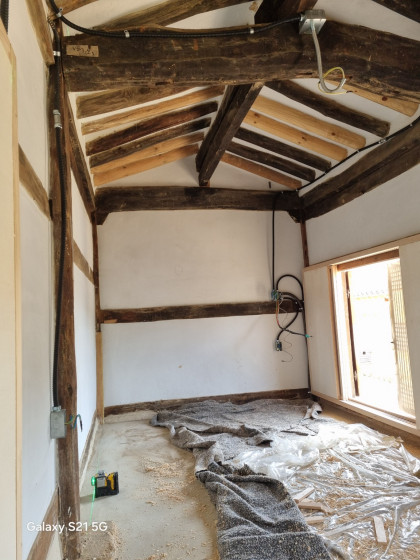 청송신씨문중종택 단열 목공사 작업